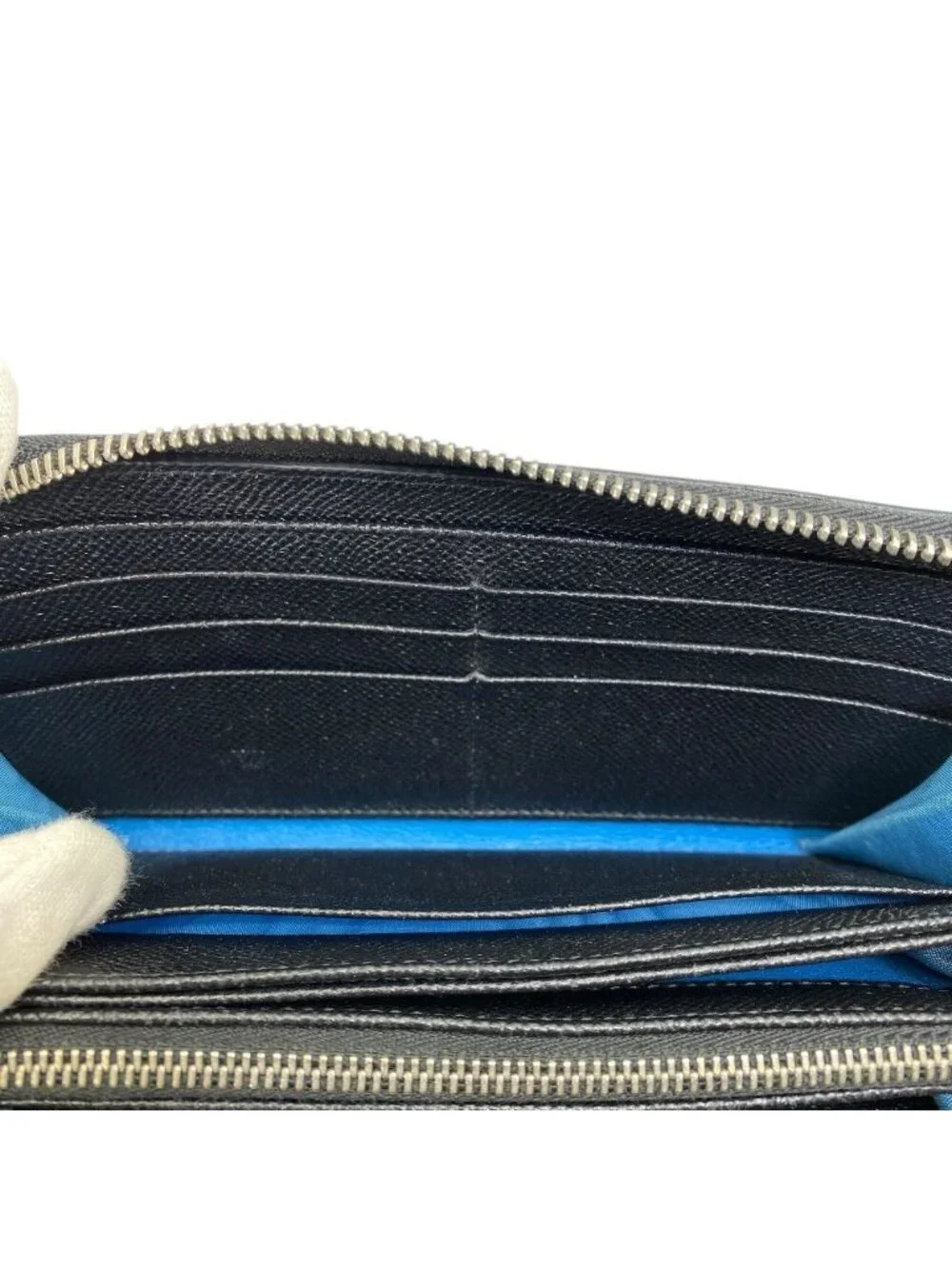 Bvlgari Man Wallet Zip Around Logo Silver Leather Black Sophistication Luxury - Picture 7 of 10